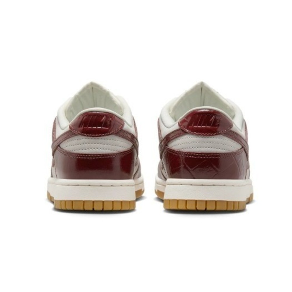 Nike Dunk Low LX Dark Team Red Croc Women FJ2260-004 Size 12 Burgundy Sail Gum - Picture 4 of 5